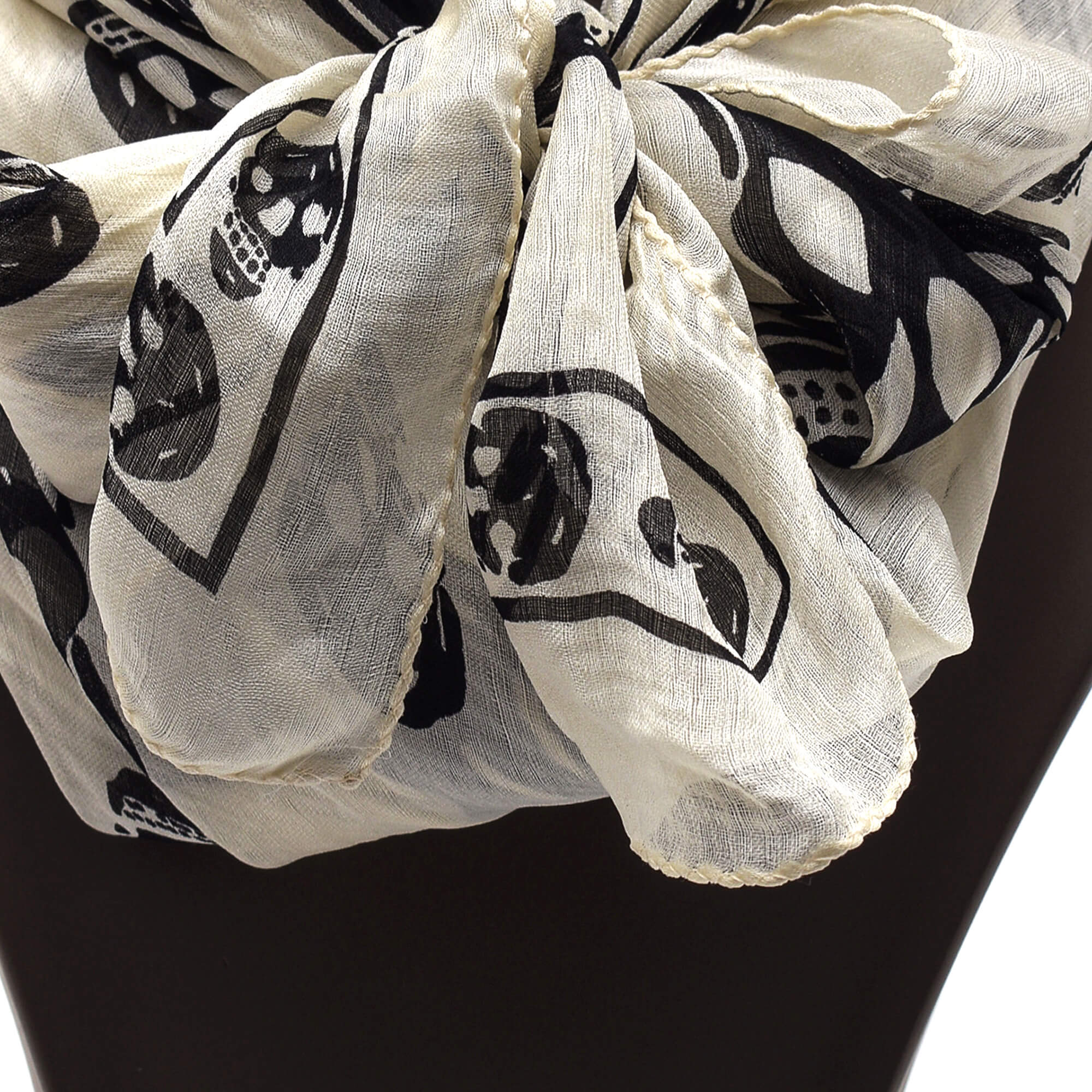 Alexander McQueen - Cream & Black Skull Silk Scarf